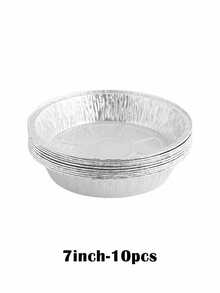 6/7/8 英寸铝箔派烤盘，圆形一次性食品容器，用于烘焙派、甜点、食品和水果，适用于家用空气炸锅，铝箔烤盘，10 个装/20 个装 - 銀色 - 查看 18