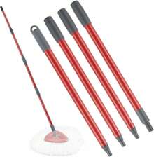 MXZONE Spin Mop Handle Replacement Compatible With O Cedar Spin Mop And Bucket, 4-Section 30 To 58 Inchs Mop Replace Handle, Mop Stick For Floor Cleaning, Mop Head And Base Not Include - Màu A - Xem 1