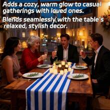 12支装无焰许愿蜡烛，无焰电子仿真蜡烛，电池供电LED茶蜡，暖白光，适用于婚礼、户外、桌面装饰和浪漫礼物——情人节、节日装饰的理想之选