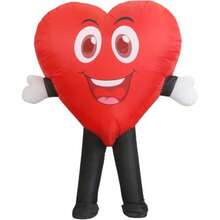 CYPNDisfraz inflable de corazón rojoDisfraz de Corazón Con Cara Sonriente disfraces inflables para adultos disfraz de Halloween de San Valentín fiesta de Navidad cosplayFashion - como en la foto - Ver 6