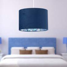 Parrot - Velvet Blue Parrot Design 30cm Pendant Or Table Lamp Shade - Blue - View 7