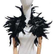 Gothic Style Long Feather Shawl, Costume Accessory For Masquerade, Festivals, Cosplay - Multicolor - View 9