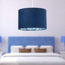 Parrot - Velvet Blue Parrot Design 30cm Pendant Or Table Lamp Shade - Blue - View 7