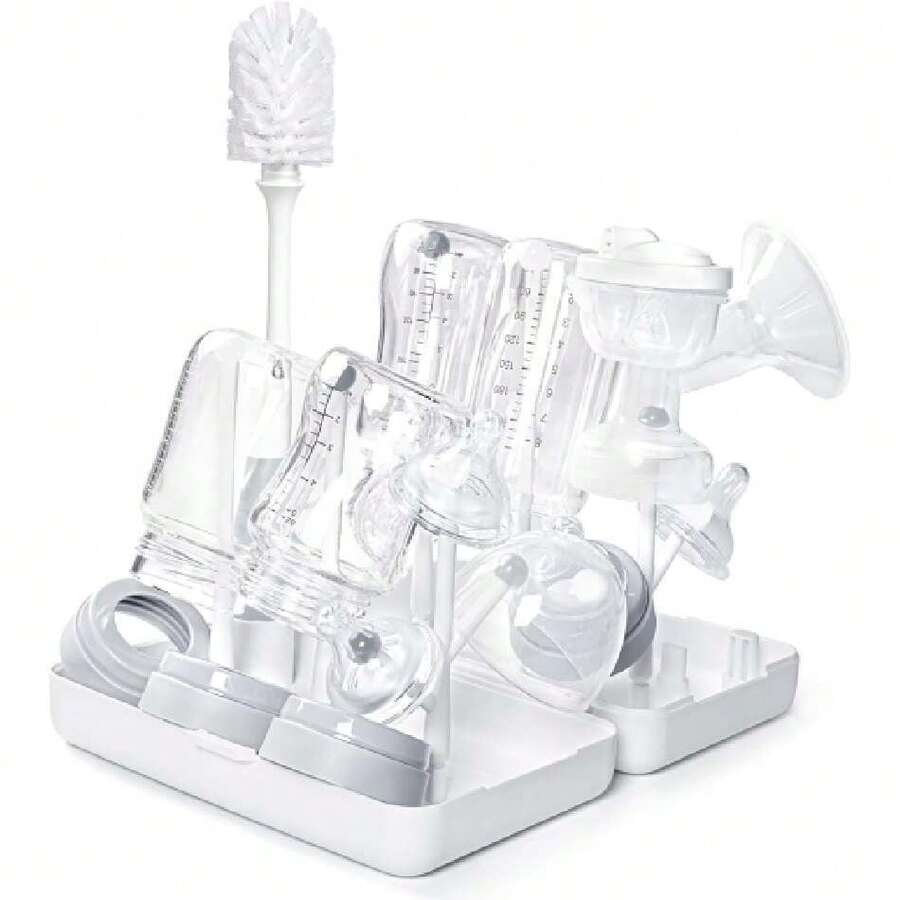 Travel Baby Bottle Drying Rack, Large Capacity Baby Bottle Drying Rack For Working Moms, Visiting Family And Friends, Or Camping With Baby (White), 39768862 - Green - View 1