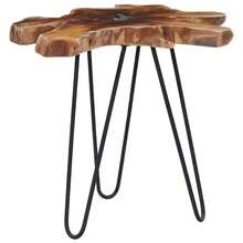 vidaXL Tavolino basso 70x45 cm Legno massello e legno poliuretanico - Multicolore - Visualizzare 5
