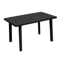 Large Summer Weather Proof Plastic Rectangle Table Garden Patio Dining Furniture - Black - View 2