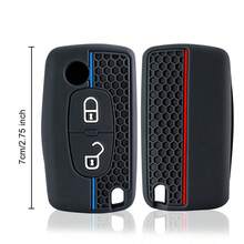 适用于雪铁龙 C2 C3 C4 C5 C6 Xsara Berlingo、标致 207 307 308 407 607 807 的优质硅胶汽车钥匙套 - 防震、防尘、防刮，全方位保护钥匙壳，柔软耐用材质，完美贴合汽车钥匙 - A - 查看 2