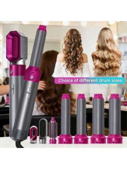 Hatteker 5IN1 Hot Air Styler Upgraded Strong Suction Multi-Functional Hair Dryer With Five-In-One Head Changer For Straight Curling Iron 30MM 40MM Attachments Ion Technology Holiday Gifts