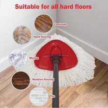 Mop Replacement Head - 4 Pack EasyWring Mop Refills Compatible With Triangle Spin Mop - Microfiber Mop Easy Cleaning Floor Head Mop For Floor Cleaning Includes 1 Rotating Mop Base - ColorC - 查看 3