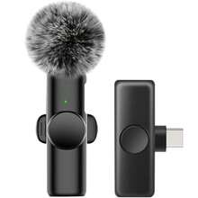 Wireless Lavalier Microphone, Compatible With IPhone And TypeC Interface, Mini Lavalier Microphone, 2.4G Ultra-Low Latency Noise Reduction Chip, 2.4G/3G/4G/5G Connection, Suitable For Live Streaming, Interviews, Song Recording, Video Podcasts And Content Creators, 50mAh Rechargeable Battery - Black - View 13