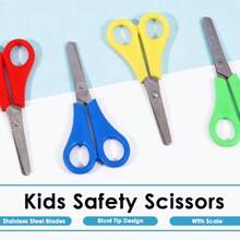 4 piezas Tijeras de  para Niños de Acero Inoxidable Pequeñas, con Mango Ergonómico, para Oficina y Escuela,  al por Mayor Directa de Fábrica Foska - Multicolor - Ver 7