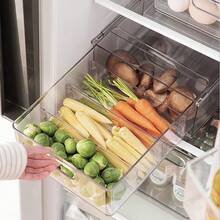 Refrigerator Organizer Bin With Pull-Out Drawer, Large Fridge Organizer And Storage Clear, Stackable Pantry Organizer With Handle,  , 1 Pack, 6.34QT - 6.34QTx1 - View 1