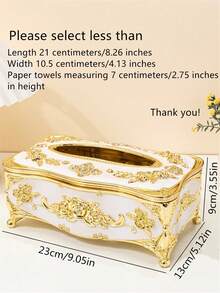 1 件复古玫瑰纸巾盒、家居装饰、家居用品、桌子、家居装饰、家居整理和储存、房间装饰、卧室房间装饰、厨房配件、厨房工具、厨房整理器、旅行、节日、纸巾盒架、餐巾架、节日家庭聚会、厨房餐桌装饰、家庭厨房卧室客厅餐厅、家居装饰配件、装饰盒、女性婚礼礼物、夏季旅行节日必备品 - 金白色 - 查看 3