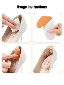 T-Shaped Soft Foam Self-Adhesive Heel Cushion Pads, Prevent Friction For High Heels - Apricot - View 6