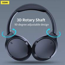 Active Noise Cancelling Bluetooth Wireless Headphones - Foldable Design Ultra-Long Standby And Great Battery Life, Built-In Noise-Canceling Mic, High-Quality Audio Experience  Perfect For Teenagers And Adults, Ideal Gift Choice. - 黑色 - 查看 4
