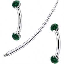 F136 Titanium 16g 6/8/10mm Eyebrow/Rook/Snug/Vertical - Labret/VCH/Snake - Eyes/Anti - Tragus/Christina/Daith/Belly - Button/Bridge/Hood/Surface Curved Barbell Piercing Jewelry Women Men - 8 毫米(5/16 英吋)+ 綠色 - 查看 1