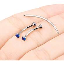 F136 Titanium 16g 6/8/10mm Eyebrow/Rook/Snug/Vertical - Labret/VCH/Snake - Eyes/Anti - Tragus/Christina/Daith/Belly - Button/Bridge/Hood/Surface Curved Barbell Piercing Jewelry Women Men - 10 毫米(3/8 英吋)+ 藍色 - 查看 3