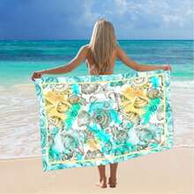 Pareo In Silk Fabric | Versatile Beach Wrap And Cover-Up For Casual Holidays, Elegant, Elegant, Beach Fabric - 海星002 - 查看 1