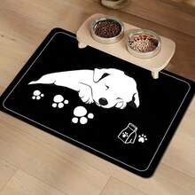 1pc Cat Print Pet Food Mat, Pet Pad, Suitable For All Seasons, Can Be Used As Dog/Cat Cage Mat