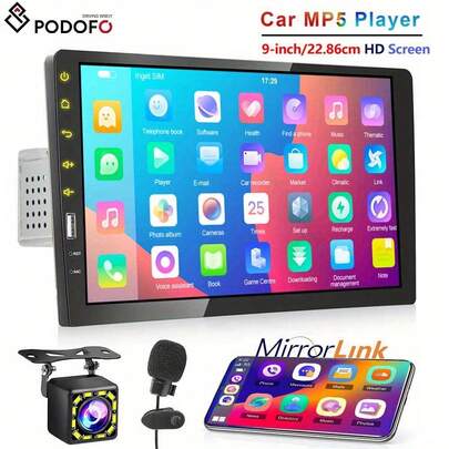 1 Din Car MP5 Player 9'' HD Screen With USB Charging Car Multimedia Player Mirror Link Car Radio With EQ/FM Radio Support Rear Camera Optional