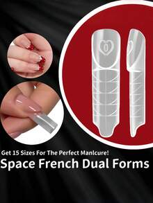 30pcs 3D Stair Edge Spacer French Manicure Extension Strips | Smooth Edges, Direct Coating, Beginner-Friendly, Flowing Smile Line, Full Gel Compatible, Zero Overflow, Professional Salon Nail Tool - Clear - View 2