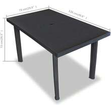 Large Summer Weather Proof Plastic Rectangle Table Garden Patio Dining Furniture - Black - View 4