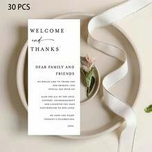 10/30 Pcs Modern Minimalist Welcome & Thank You Notes, Simple Wedding Theme Table Cards For Guests, 1st Anniversary Gift Ideas, Premium Quality, Stylish Design - Multicolor - View 9