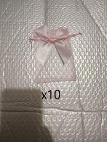 10个缎面蝴蝶结透明抽绳礼品袋，透明礼品袋，适用于婚礼和珠宝包装、生日、节日、派对、洗礼和乔迁礼物、毕业和返校礼物、情人节和婚礼回礼、伴娘礼物、婚礼回礼和其他礼品包装。 - 彩色 - 查看 10