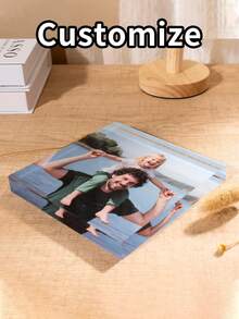 Personalized Acrylic Photo Decor, Desktop Memorabilia, Acrylic Photo Frame, Perfect For Home And Office Decor, Thanksgiving Gift Or Party Supplies, Personalized Photo Display, Office Decoration,Home Decor Living Room - Multicolor - View 5