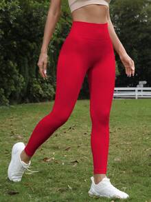 Women's Athletic Compression Leggings Yoga Pants For Hiking Trekking Gym High Waist Stretchy Comfortable Breathable Workout Running Tights - 紅色 - 查看 6