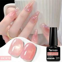 Mtssii 6pcs 7ml Nude Pink Jelly Crystal Gel Nail Polish Set Acrylic Translucent Nude With Sheer Ice Clear Effect Nail Glue Spring Summer Semi Permanent UV Gel Varnish Diy French Manicure Nail Art For Home Salon Gift For Women - 彩色 - 查看 7