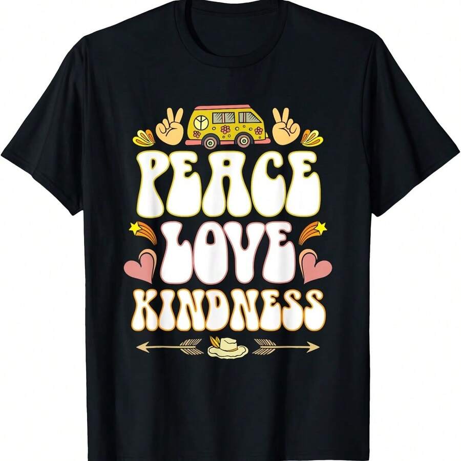 Hippie Hippie Peace Vintage Retro Costume Hippie Gift T-Shirt - White - View 1