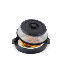 2025 New Microwave Food Splash Guard & Base Mat - 10.5" Foldable Ventilated Cover With Anti-Scalding & Thickening Design, Durable Plastic & Silicone For Kitchen & Dining Room Safety - màu đen - Xem 3