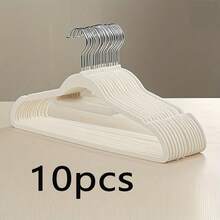 10/20个装植绒防滑衣架，加厚型外套衣架，优质纤薄节省空间西装衣架，适用于衣柜收纳