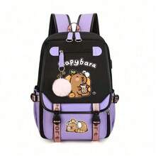 Cute Capybara Anime Backpack Suitable For Women & Men, Travel & Daily Use - Lightweight & Backpack With Adjustable Straps, Zipper Closure, Bookbag, (Comfortable Bag), Large-Capacity Multi-Layer Pencil Case, Back To School Supplies Essentials Office Supplies Valentine's Day Gifts - Multicolor - View 9