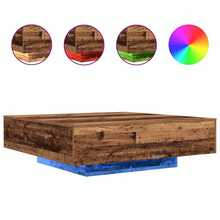 vidaXL Couchtisch, Antik-Holzoptik, 100 x 100 x 31 cm, Holzwerkstoff - Braun - Übersicht 4