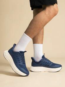 Men's Slip-On Sneakers: Hands-Free Running Shoes Athletic Cushioning For Walking, Jogging, Tennis & Gym Workouts Non-Slip Comfortable Trainers - Màu xanh lam - Xem 8