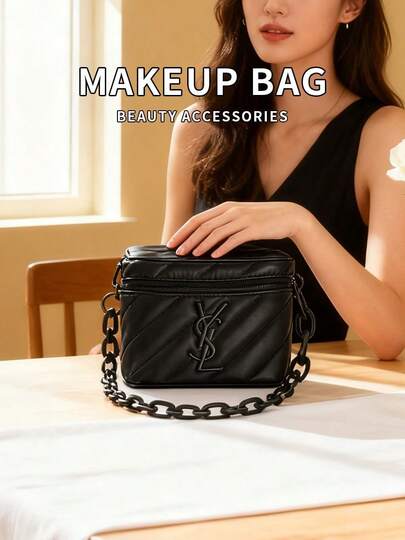 Women's Black Square Bag, Fashionable Shoulder Bag, Multi-Functional Crossbody Bag, Suitable For Daily Commute, Shopping, Travel And Gatherings, Perfect Holiday Gift