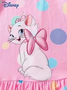 Disney Bộ 2 váy hè cho bé gái họa tiết mèo Marie và Stitch, kèm túi xách, chất liệu co giãn, thích hợp cho bé gái mặc hàng ngày, món quà tuyệt vời. - Nhiều màu - Xem 6