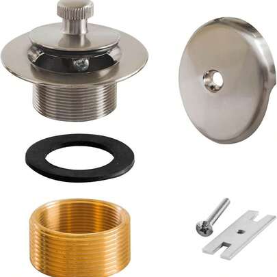 Complete Bathtub Drain Assembly, Odor-Proof Drain Plug, Copper Nuts, TK4CP Plating
