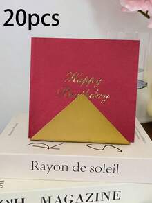 20/1pc Disposable Napkins, 10*10 Inch Placemat, "Happy Birthday" Printed, Red Napkins For Ramadan, Happy Birthday, Family, Valentine's Day, Restaurant Kitchen, Birthday Party - Multicolor - View 13