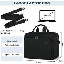 Men's 15.6-Inch Laptop Bag Waterproof Laptop Briefcase Laptop Shoulder Bag Portable Laptop Bag With Detachable Keychain For Business, Travel, Work, And College, Black Laptop Case - Multicolor - View 6
