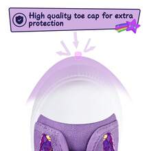 SUNCOM Comfortable & Non-Slip Kids Sneakers – High Top Glitter Canvas Shoes For Boys & Girls, Breathable & Versatile Hook & Loop Design - 紫色亮片 - 查看 9