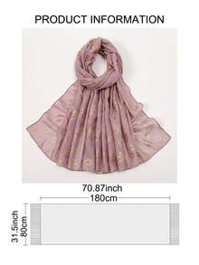 1条春夏新款腰果花烫印围巾，女士时尚柔软头巾，日常晚装旅行防晒披肩，节日礼物 - 彩色 - 查看 2