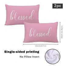 MEMNUN 1pc/2pcs Minimalist Pink Text Print Decorative Throw Pillow Cover [No Insert], 11.81*19.71in(30*50cm)/15.75*23.62in(40*60cm), [Single-Sided Print] Polyester Cushion Cover For Sofa, Bed, Living Room, Bedroom, Car, Office, Hotel Decor, Perfect Gift For Family And Friends, All Seasons - Multicolor - View 12