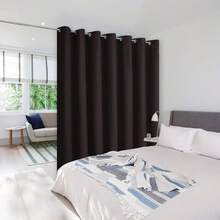 Patio Door Curtain Sound Blocking, Bedroom Privacy Room Divider Curtain Screen Partitions, Thermal Insulated Blackout Closet Sliding Door Curtain (1 Panel, 8.3ft Wide By 7ft Long, Gray) - 太妃糖布朗 - 查看 1