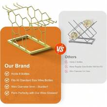 Wine Rack Countertop, 8 Bottle Standing Modern Black Metal Small - 3 Tier Tabletop Wine Holder Stand For Cabinet,39691518 - Multicolor - View 6