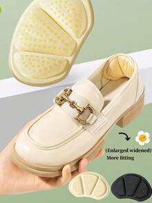 1 Pair Women's Anti-Chafing Heel Grips, Adjustable Shoe Size, Soft & Comfortable Heel Cushion Pads Suitable For Women's Sports Shoes, Tennis Shoes, Basketball Shoes, Elegant Gold High Heels And More - Apricot - View 2