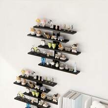 1pc Bohemian Multi-Layer Shelving Unit, Wave Design Wall Mounted Rack, Aromatherapy Candle Holder, Decorative Storage Organizer For Wall, Bathroom, Living Room - Multicolor - View 5