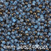 30g 4mm Glass Seed Beads For DIY Jewelry Making, Vibrant Assorted Colors Loose Spacer Beads For Bracelets, Necklaces, Earrings Crafting About 400pcs - Half Gold Plating - View 15